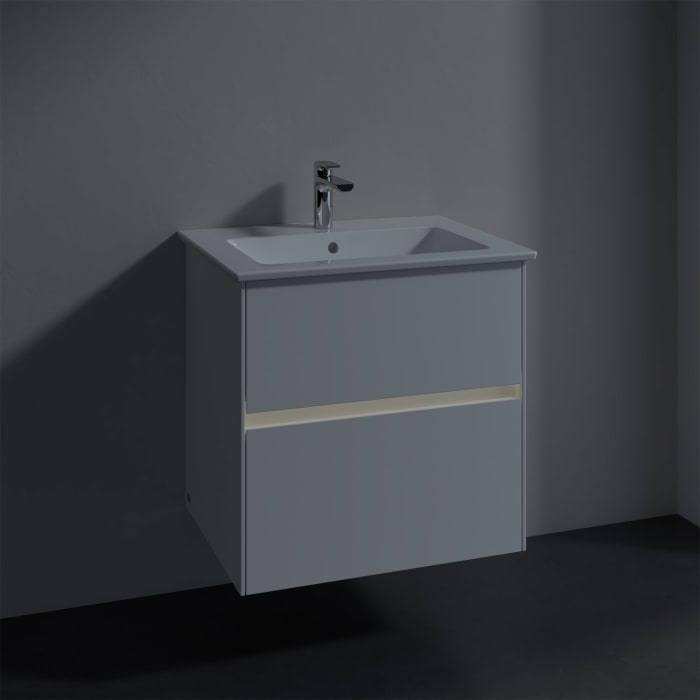 Villeroy & Boch Collaro Waschtischunterschrank 61 x 48 cm, mit 2 Auszügen und LED-Beleuchtung für Venticello Waschtisch