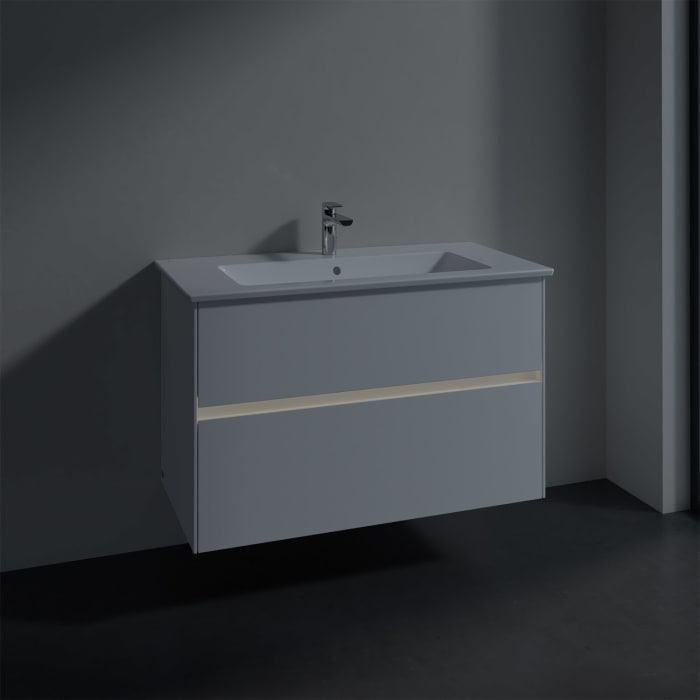 Villeroy & Boch Collaro Waschtischunterschrank 96 x 48 cm, mit 2 Auszügen und LED-Beleuchtung für Venticello Waschtisch