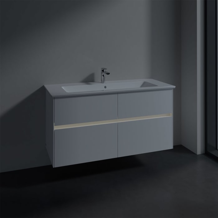 Villeroy & Boch Collaro Waschtischunterschrank 116 x 48 cm, mit 4 Auszügen und LED-Beleuchtung für Venticello Waschtisch