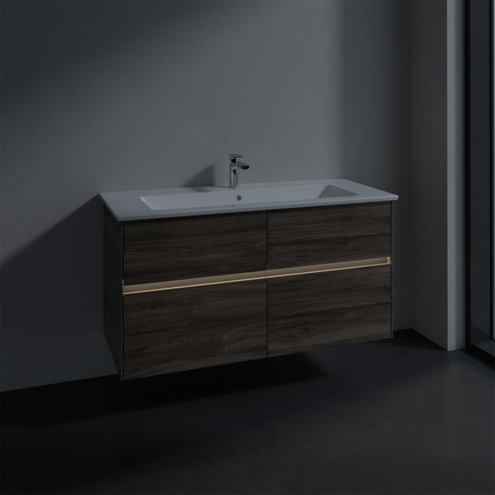 Villeroy & Boch Collaro Waschtischunterschrank 116 x 48 cm, mit 4 Auszügen und LED-Beleuchtung für Venticello Waschtisch
