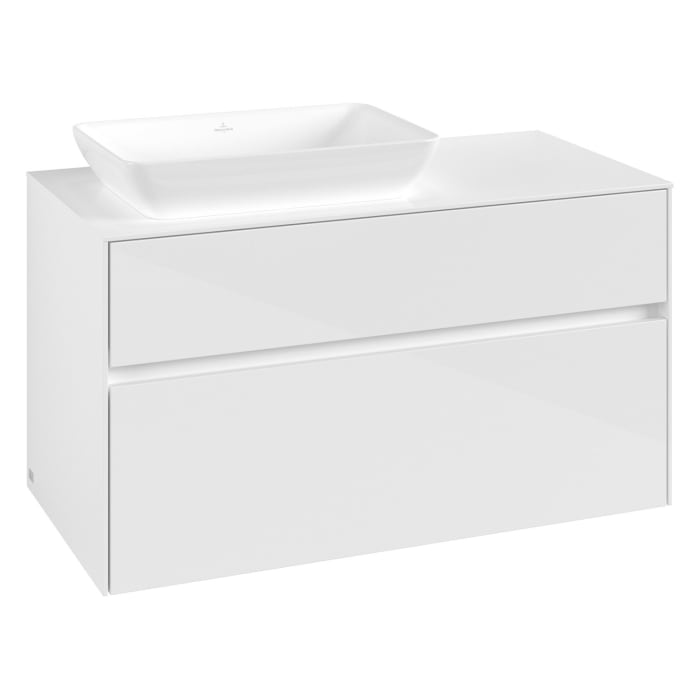 Villeroy & Boch Collaro Waschtischunterschrank 100 x 50 cm, mit 2 Auszügen und LED-Beleuchtung für Venticello Waschtisch