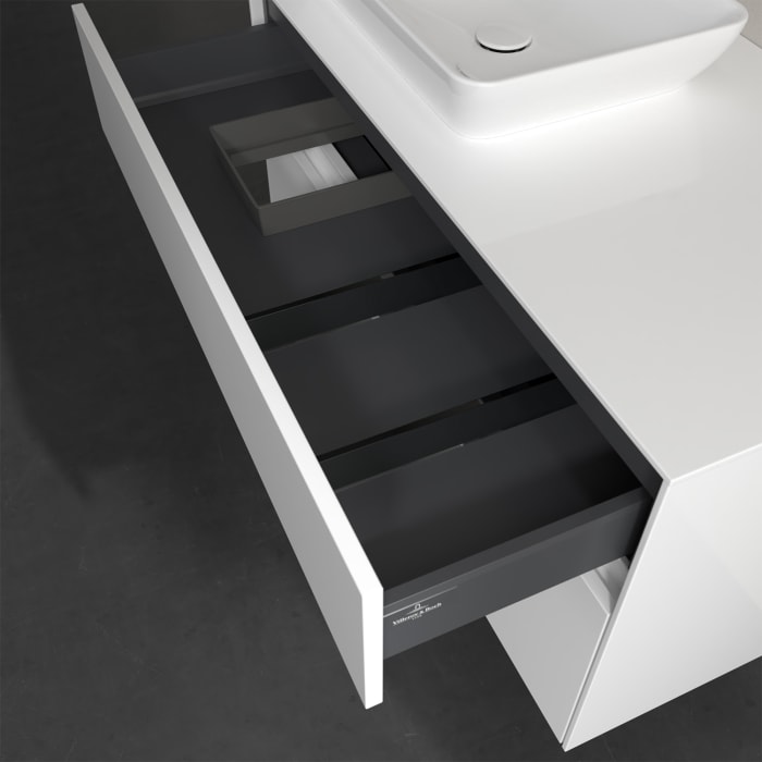 Villeroy & Boch Collaro Waschtischunterschrank 100 x 50 cm, mit 2 Auszügen und LED-Beleuchtung für Venticello Waschtisch