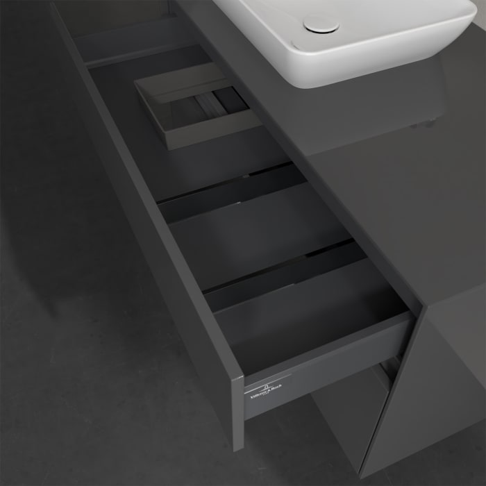 Villeroy & Boch Collaro Waschtischunterschrank 100 x 50 cm, mit 2 Auszügen und LED-Beleuchtung für Venticello Waschtisch