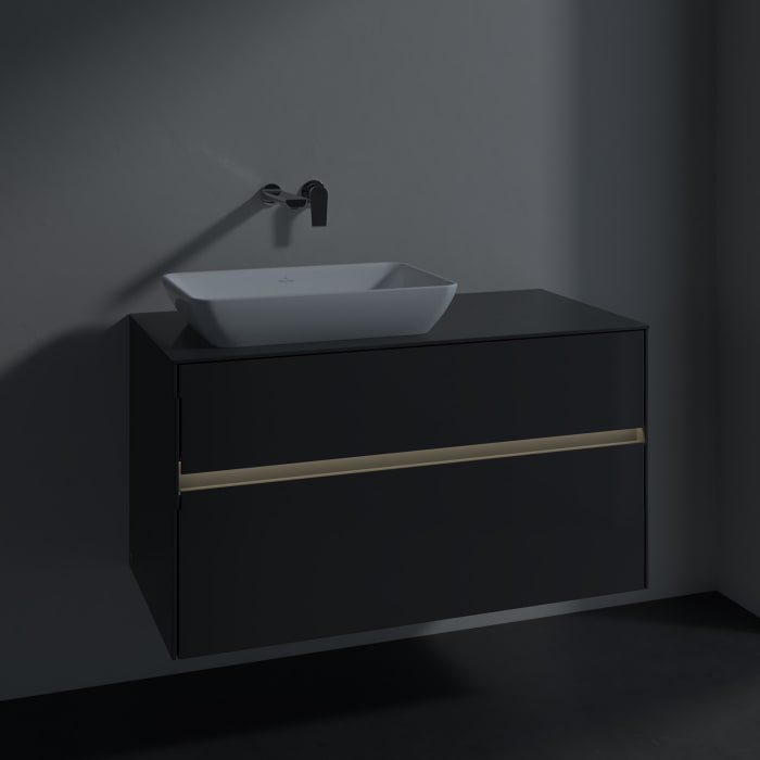 Villeroy & Boch Collaro Waschtischunterschrank 100 x 50 cm, mit 2 Auszügen und LED-Beleuchtung für Venticello Waschtisch