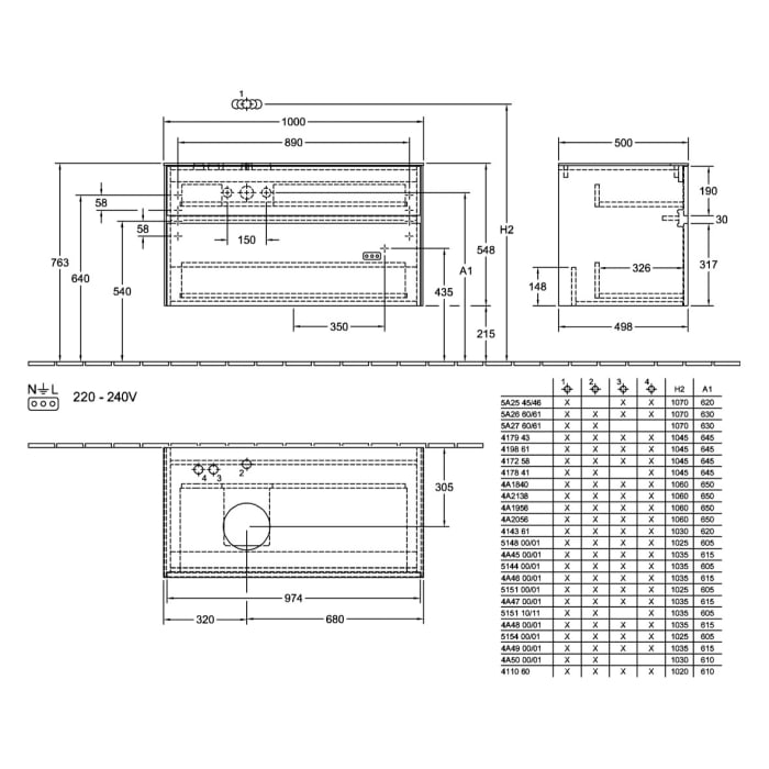 Villeroy & Boch Collaro Waschtischunterschrank 100 x 54,8 cm mit 2 Auszügen, für WT links