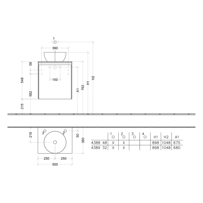 Villeroy & Boch Collaro Waschtischunterschrank 50 x 54,8 cm , mit 1 Tür, Anschlag links