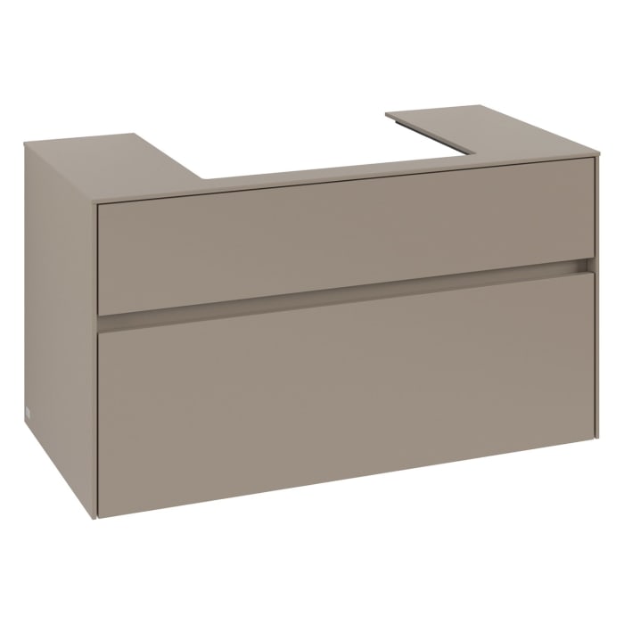 Villeroy & Boch Collaro Waschtischunterschrank 100 x 54,8 cm , mit LED-Beleuchtung, mit 2 Auszügen