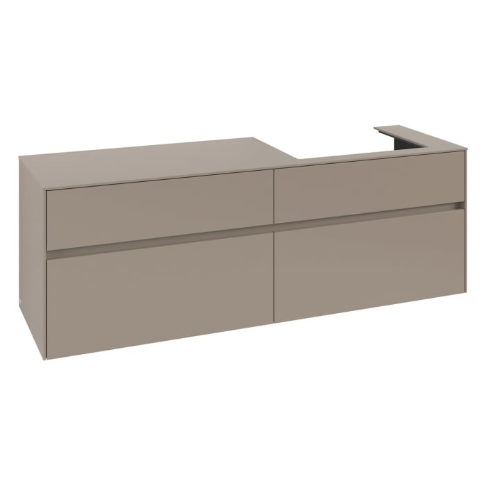 Villeroy & Boch Collaro Waschtischunterschrank 160 x 54,8 cm , mit LED-Beleuchtung, mit 4 Auszügen