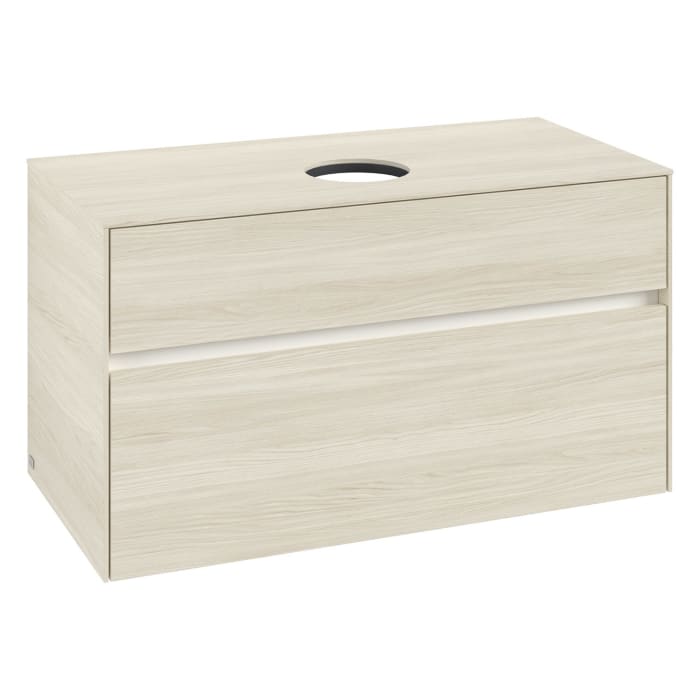 Villeroy & Boch Collaro Waschtischunterschrank 100 x 54,8 cm , mit LED-Beleuchtung, mit 2 Auszügen