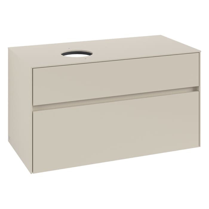 Villeroy & Boch Collaro Waschtischunterschrank 100 x 54,8 cm , mit LED-Beleuchtung, mit 2 Auszügen