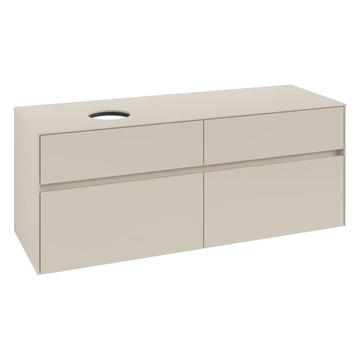 Villeroy & Boch Collaro Waschtischunterschrank 140 x 54,8 cm , mit LED-Beleuchtung, mit 4 Auszügen