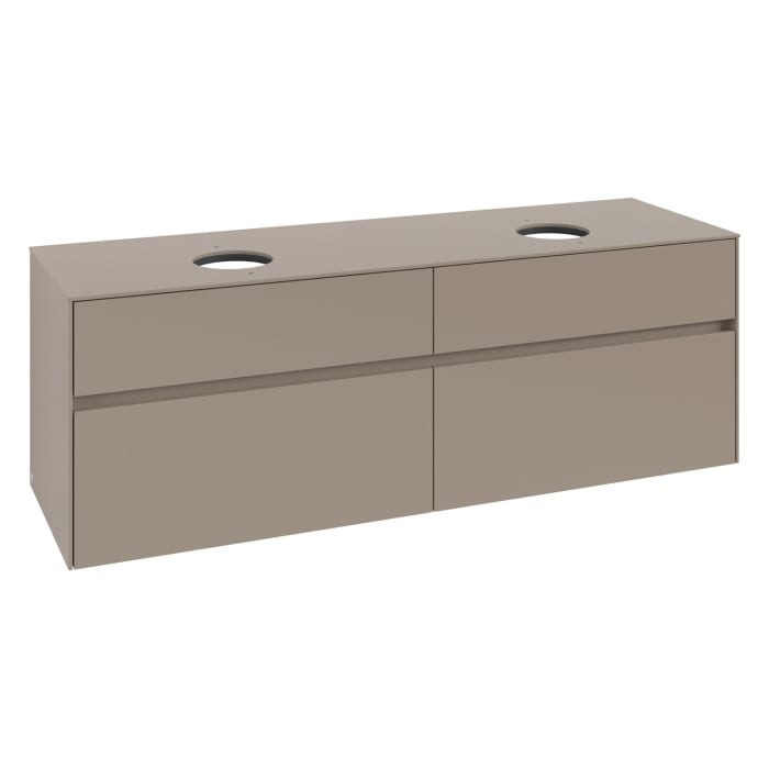 Villeroy & Boch Collaro Waschtischunterschrank 160 x 54,8 cm , mit LED-Beleuchtung, mit 4 Auszügen