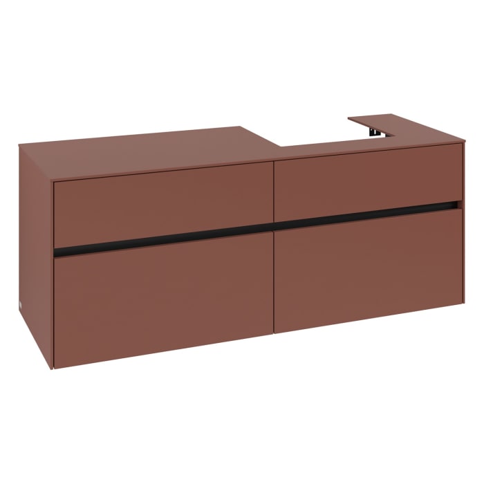 Villeroy & Boch Collaro Waschtischunterschrank 140 x 54,8 cm , mit LED-Beleuchtung, mit 4 Auszügen