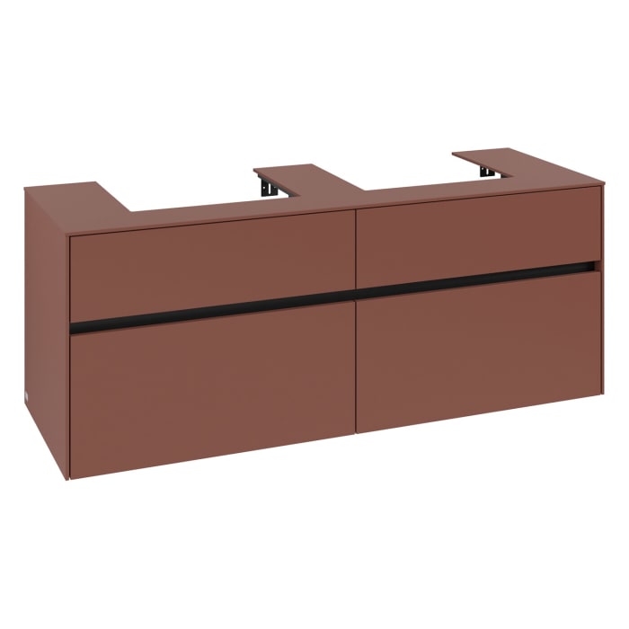 Villeroy & Boch Collaro Waschtischunterschrank 140 x 54,8 cm , mit LED-Beleuchtung, mit 4 Auszügen