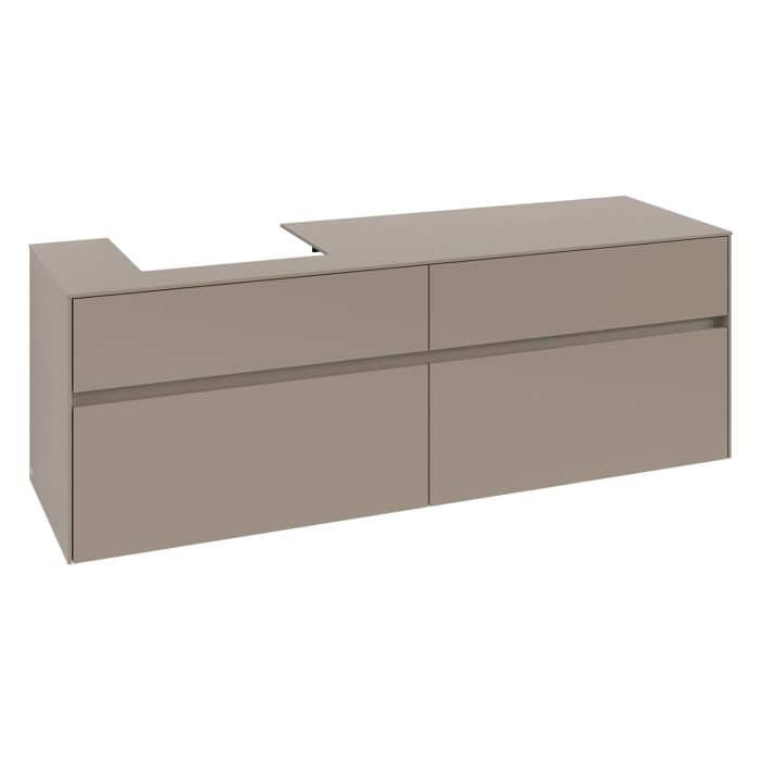 Villeroy & Boch Collaro Waschtischunterschrank 160 x 54,8 cm , mit LED-Beleuchtung, mit 4 Auszügen