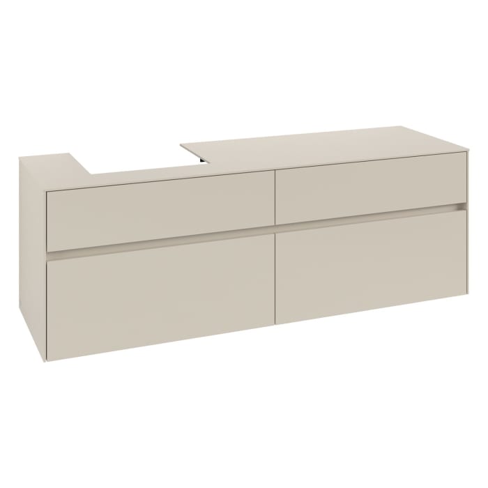 Villeroy & Boch Collaro Waschtischunterschrank 160 x 54,8 cm , mit LED-Beleuchtung, mit 4 Auszügen