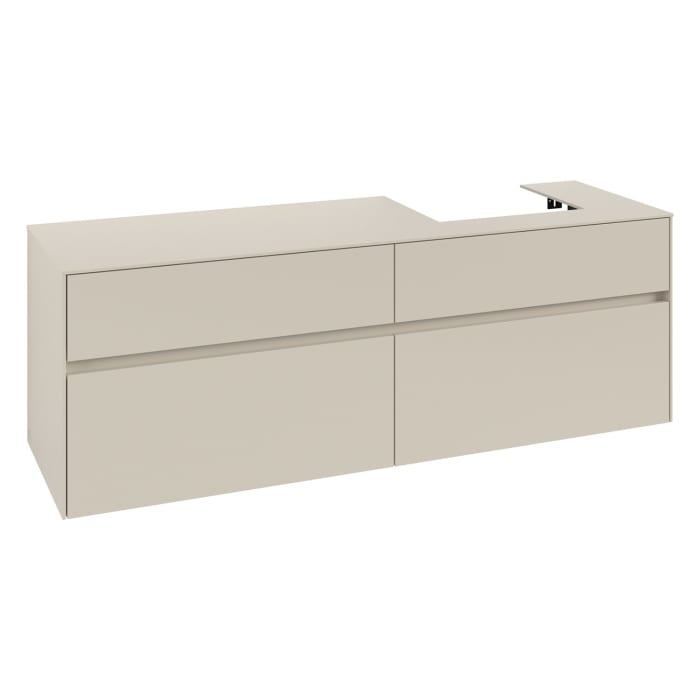 Villeroy & Boch Collaro Waschtischunterschrank 160 x 54,8 cm , mit LED-Beleuchtung, mit 4 Auszügen