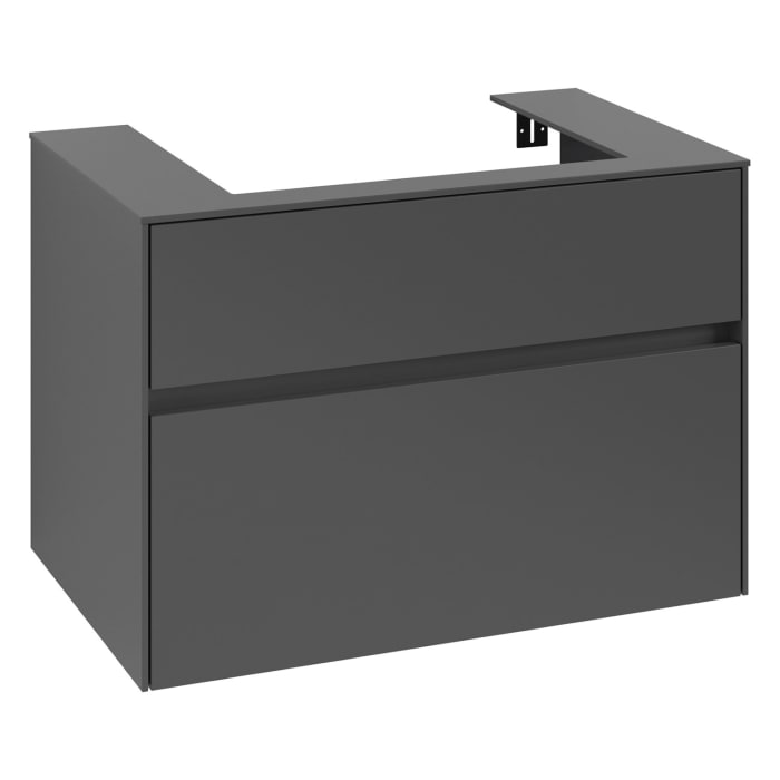 Villeroy & Boch Collaro Waschtischunterschrank 80 x 54,8 cm , mit LED-Beleuchtung, mit 2 Auszügen