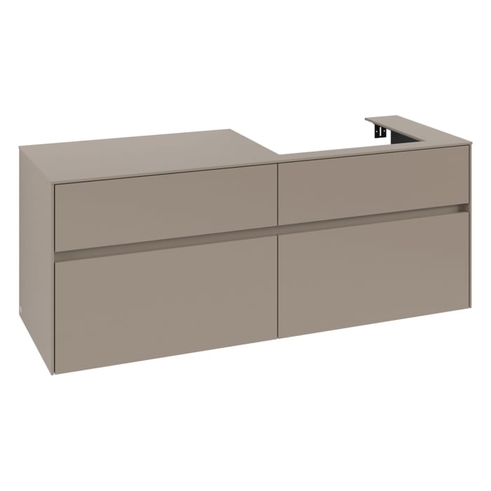 Villeroy & Boch Collaro Waschtischunterschrank 140 x 54,8 cm , mit LED-Beleuchtung, mit 4 Auszügen