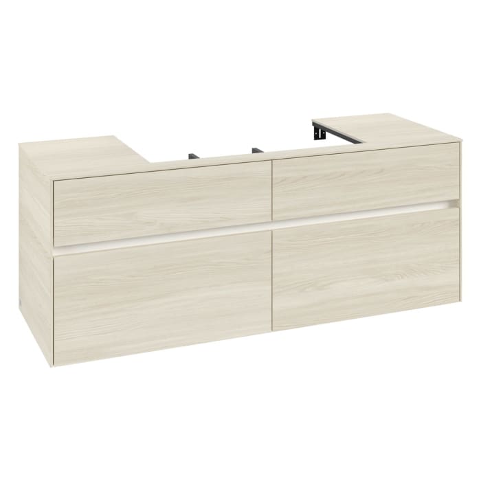 Villeroy & Boch Collaro Waschtischunterschrank 140 x 54,8 cm , mit LED-Beleuchtung, mit 4 Auszügen