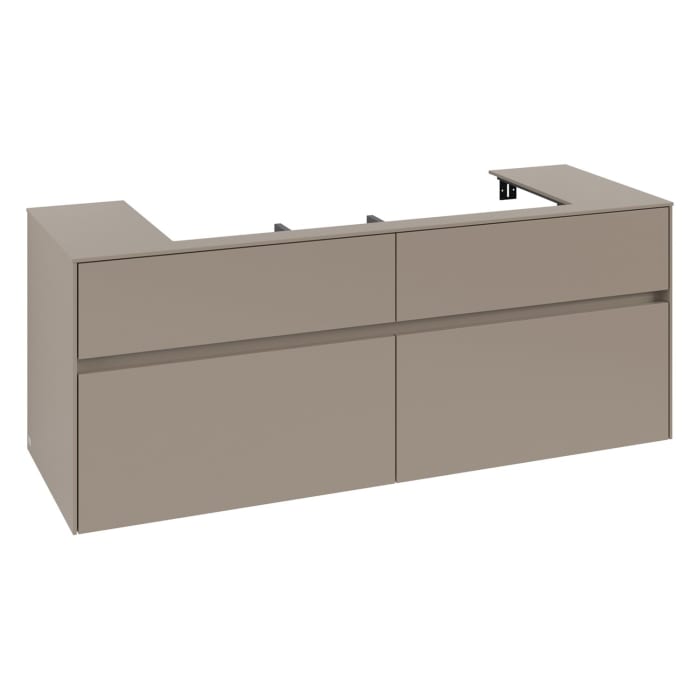 Villeroy & Boch Collaro Waschtischunterschrank 140 x 54,8 cm , mit LED-Beleuchtung, mit 4 Auszügen