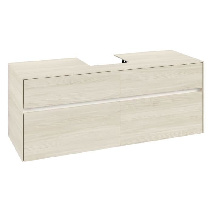 Villeroy & Boch Collaro Waschtischunterschrank 140 x 54,8 cm , mit LED-Beleuchtung, mit 4 Auszügen