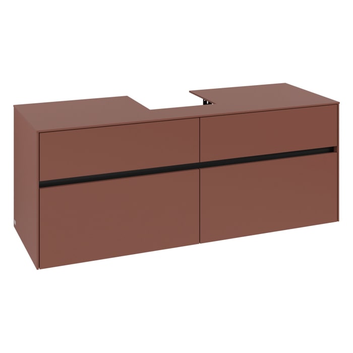 Villeroy & Boch Collaro Waschtischunterschrank 140 x 54,8 cm , mit LED-Beleuchtung, mit 4 Auszügen