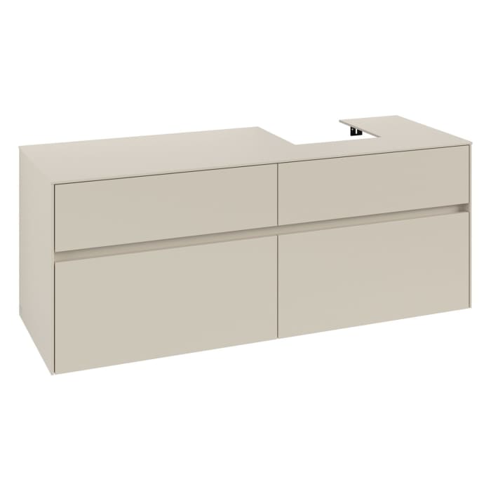 Villeroy & Boch Collaro Waschtischunterschrank 140 x 54,8 cm , mit LED-Beleuchtung, mit 4 Auszügen