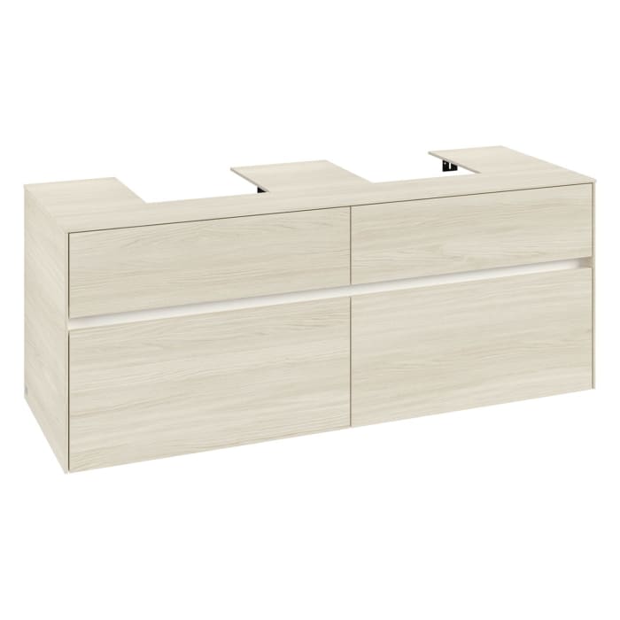 Villeroy & Boch Collaro Waschtischunterschrank 140 x 54,8 cm , mit LED-Beleuchtung, mit 4 Auszügen