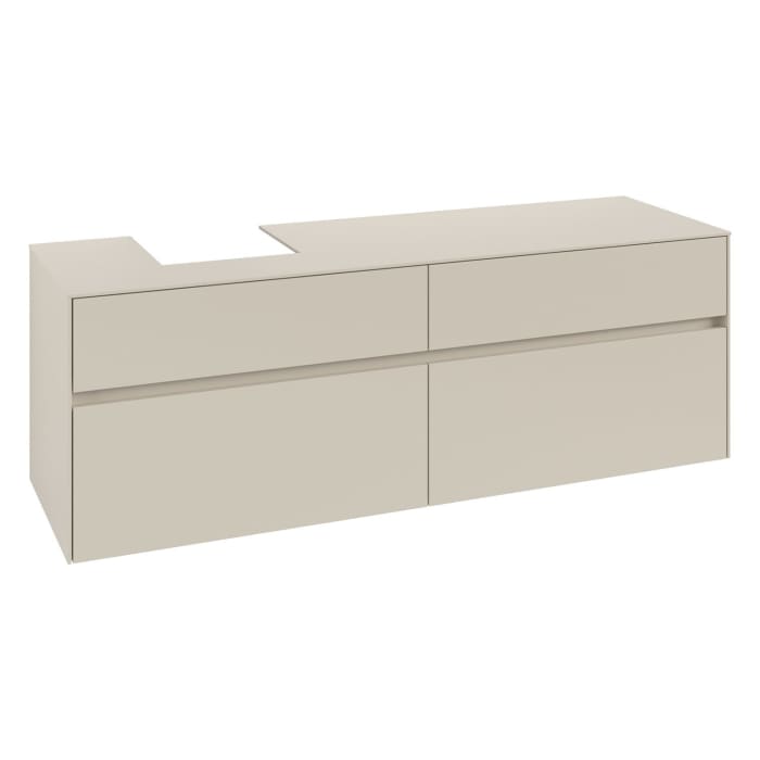 Villeroy & Boch Collaro Waschtischunterschrank 160 x 54,8 cm , mit LED-Beleuchtung, mit 4 Auszügen