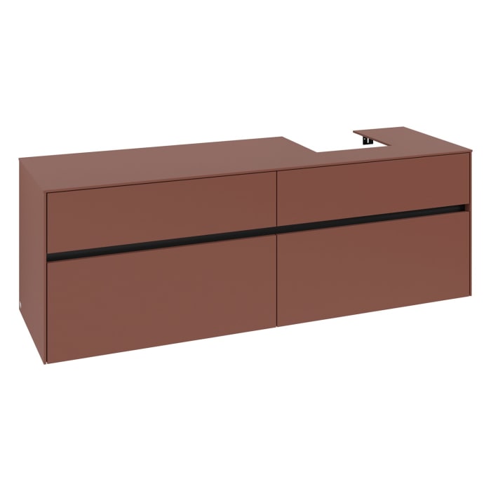Villeroy & Boch Collaro Waschtischunterschrank 160 x 54,8 cm , mit LED-Beleuchtung, mit 4 Auszügen
