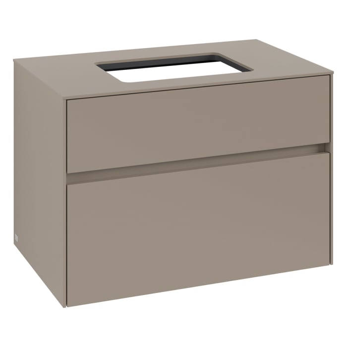 Villeroy & Boch Collaro Waschtischunterschrank 80 x 54,8 cm , mit LED-Beleuchtung, mit 2 Auszügen
