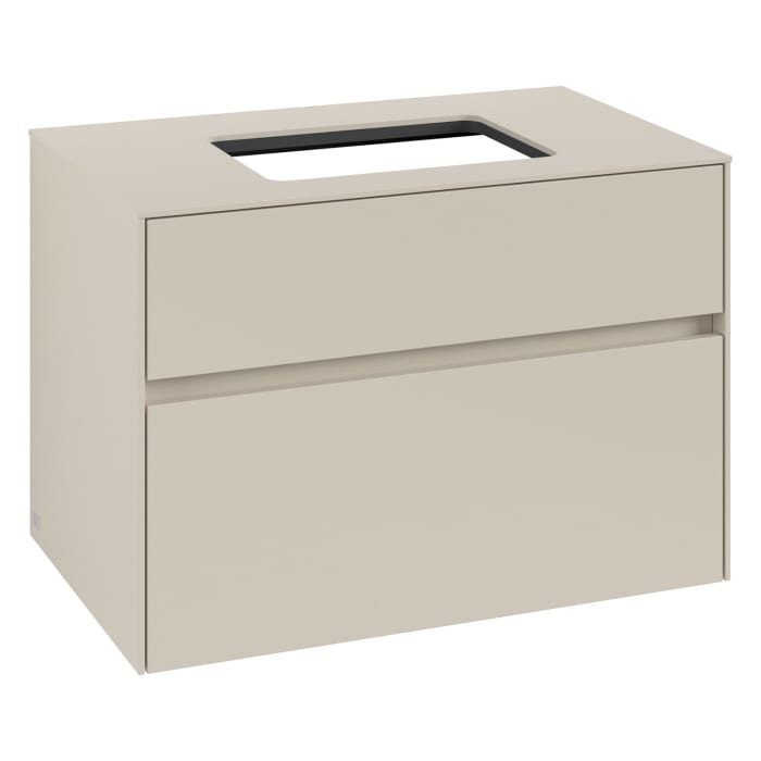 Villeroy & Boch Collaro Waschtischunterschrank 80 x 54,8 cm , mit LED-Beleuchtung, mit 2 Auszügen