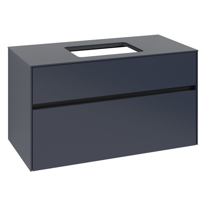 Villeroy & Boch Collaro Waschtischunterschrank 100 x 54,8 cm , mit LED-Beleuchtung, mit 2 Auszügen