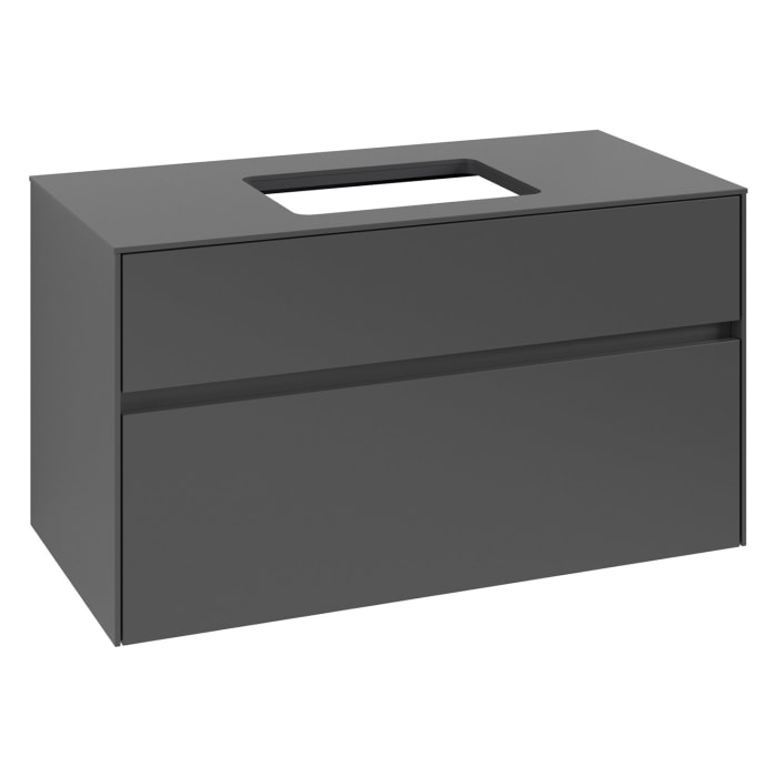 Villeroy & Boch Collaro Waschtischunterschrank 100 x 54,8 cm , mit LED-Beleuchtung, mit 2 Auszügen