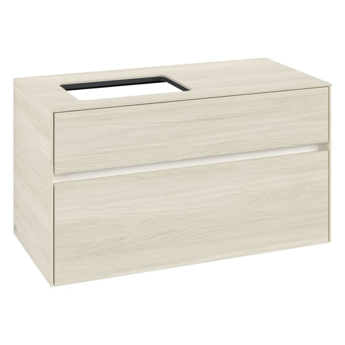 Villeroy & Boch Collaro Waschtischunterschrank 100 x 54,8 cm , mit LED-Beleuchtung, mit 2 Auszügen
