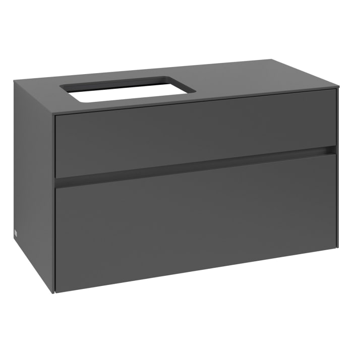 Villeroy & Boch Collaro Waschtischunterschrank 100 x 54,8 cm , mit LED-Beleuchtung, mit 2 Auszügen