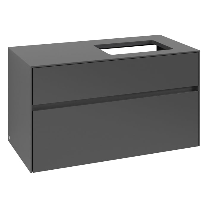 Villeroy & Boch Collaro Waschtischunterschrank 100 x 54,8 cm , mit LED-Beleuchtung, mit 2 Auszügen