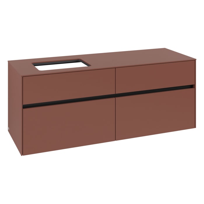 Villeroy & Boch Collaro Waschtischunterschrank 140 x 54,8 cm , mit LED-Beleuchtung, mit 4 Auszügen