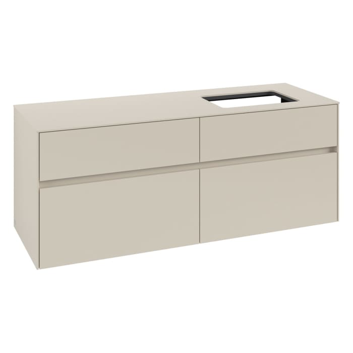 Villeroy & Boch Collaro Waschtischunterschrank 140 x 54,8 cm , mit LED-Beleuchtung, mit 4 Auszügen