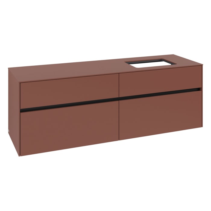 Villeroy & Boch Collaro Waschtischunterschrank 160 x 54,8 cm , mit LED-Beleuchtung, mit 4 Auszügen