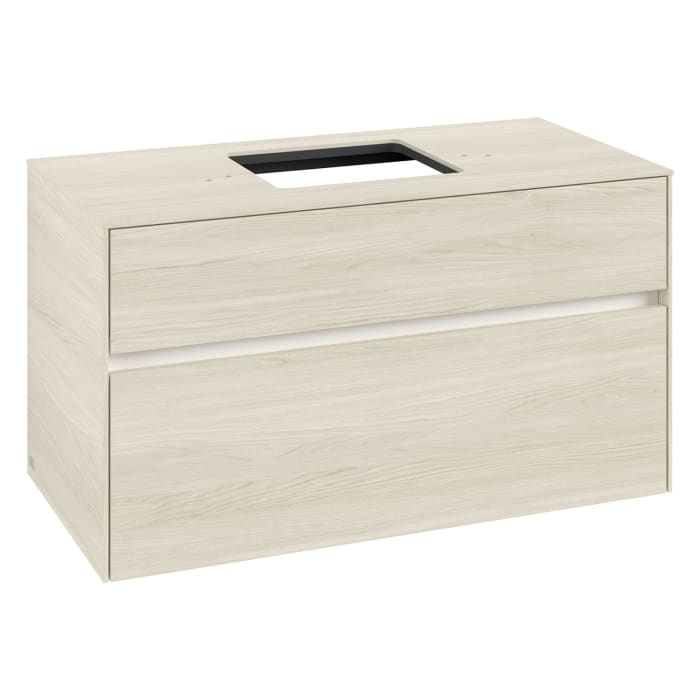 Villeroy & Boch Collaro Waschtischunterschrank 100 x 54,8 cm , mit LED-Beleuchtung, mit 2 Auszügen