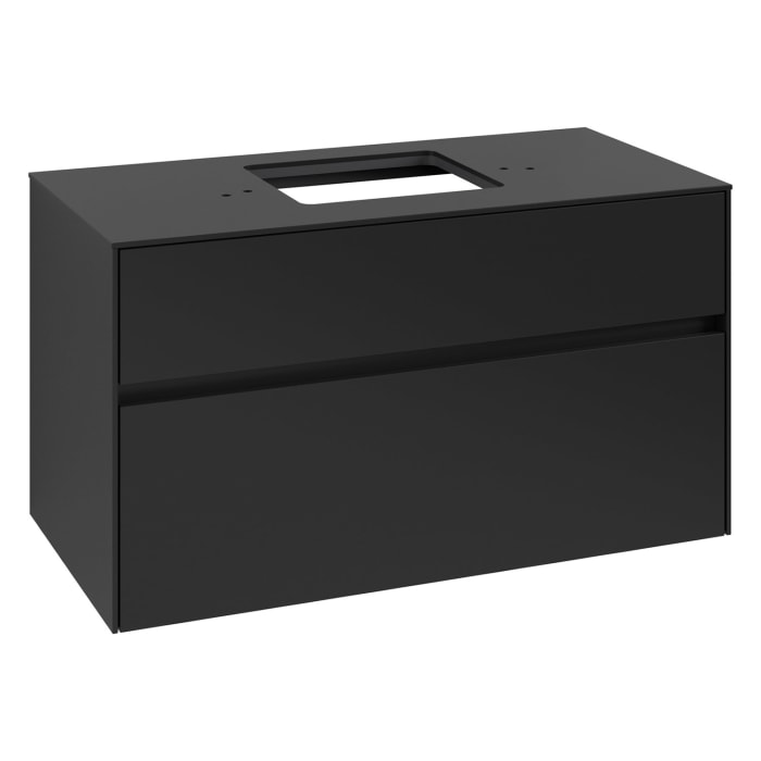 Villeroy & Boch Collaro Waschtischunterschrank 100 x 54,8 cm , mit LED-Beleuchtung, mit 2 Auszügen