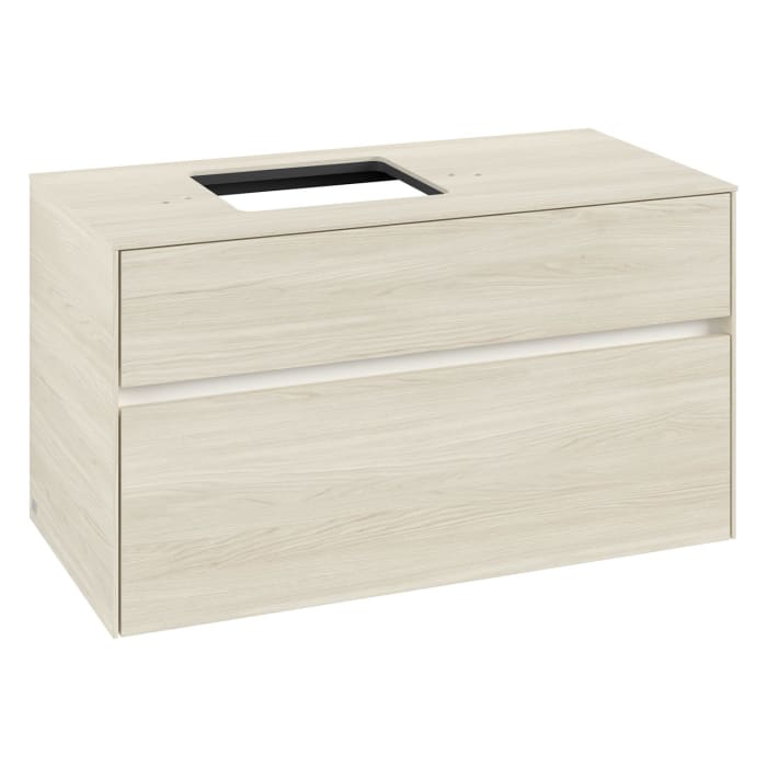 Villeroy & Boch Collaro Waschtischunterschrank 100 x 54,8 cm , mit LED-Beleuchtung, mit 2 Auszügen