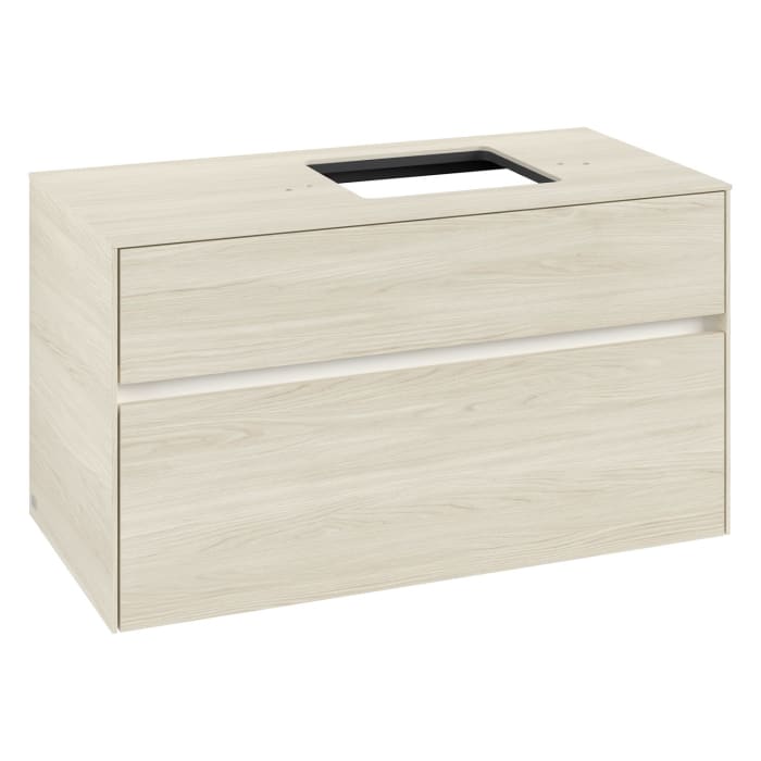 Villeroy & Boch Collaro Waschtischunterschrank 100 x 54,8 cm , mit LED-Beleuchtung, mit 2 Auszügen