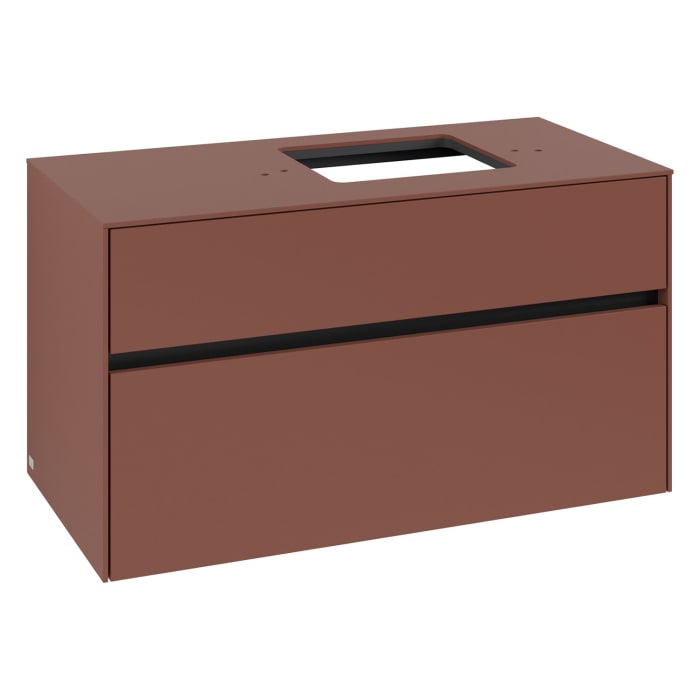 Villeroy & Boch Collaro Waschtischunterschrank 100 x 54,8 cm , mit LED-Beleuchtung, mit 2 Auszügen