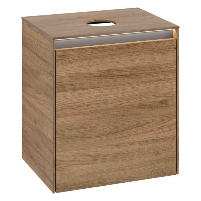 Villeroy & Boch Collaro Waschtischunterschrank 50 x 54,8 cm , mit LED-Beleuchtung, mit 1 Tür, Anschlag links