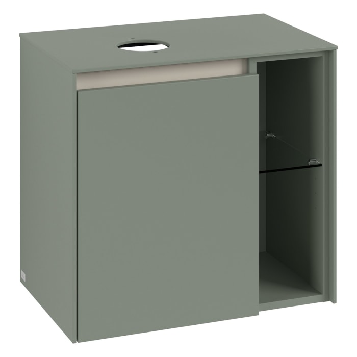 Villeroy & Boch Collaro Waschtischunterschrank 60 x 54,8 cm , mit LED-Beleuchtung, mit 1 Tür, Anschlag links