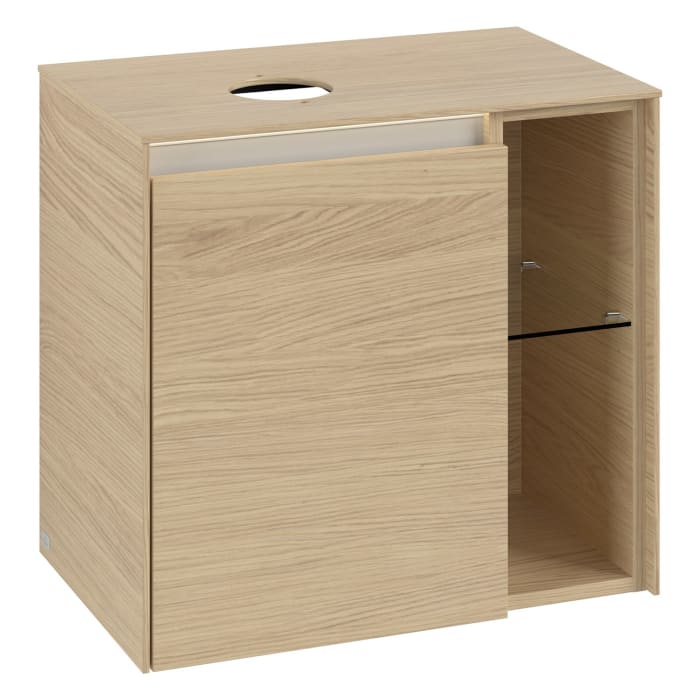 Villeroy & Boch Collaro Waschtischunterschrank 60 x 54,8 cm , mit LED-Beleuchtung, mit 1 Tür, Anschlag links