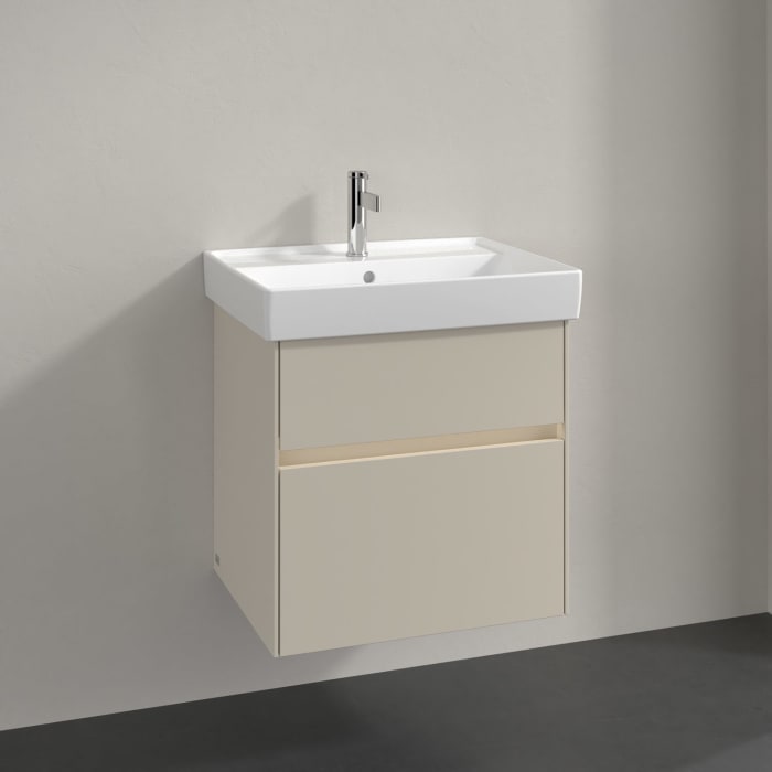 Villeroy & Boch Collaro Waschtischunterschrank 55,4 x 54,6 cm , mit LED-Beleuchtung, mit 2 Auszügen